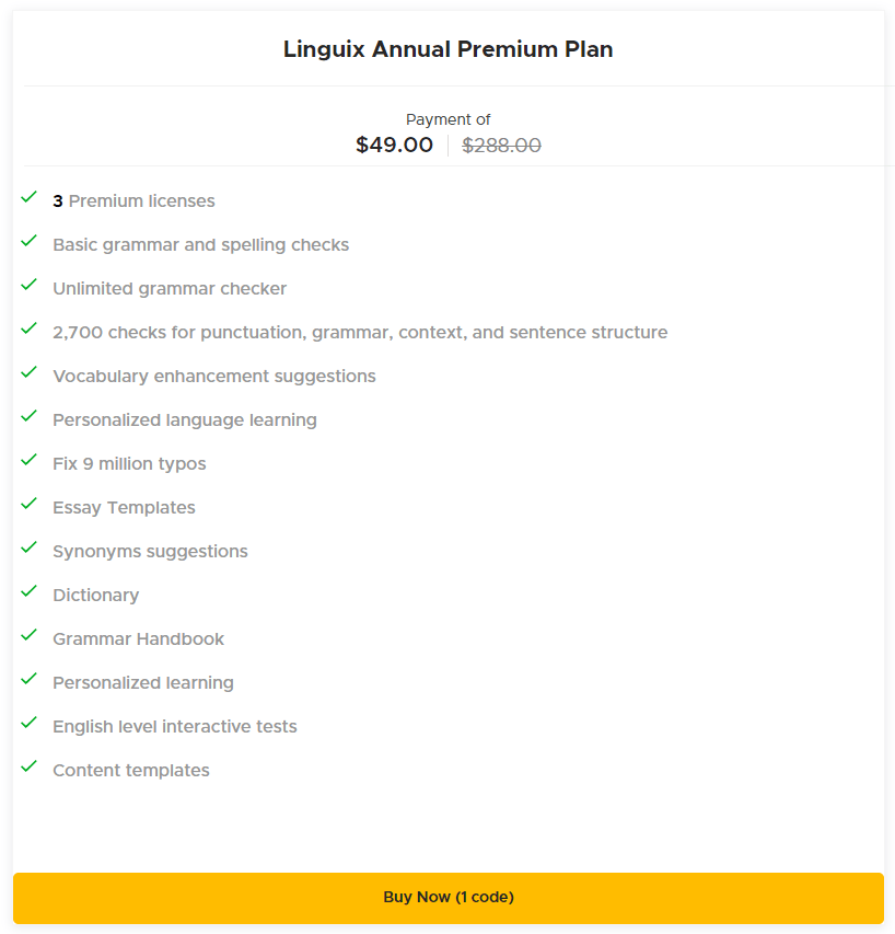 Linguix Annual Premium Plan - Appsumo