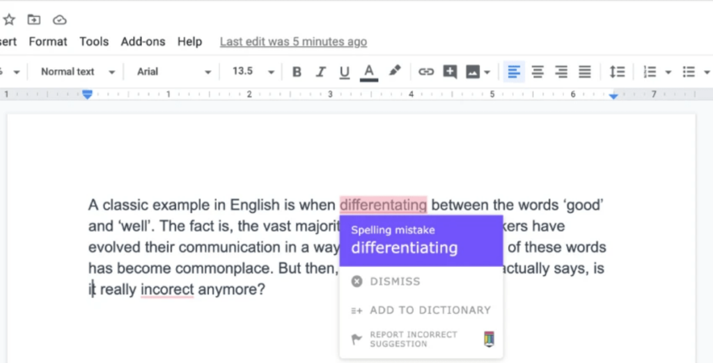 Type with confidence! Linguix fixes grammar errors as you write to improve your content.