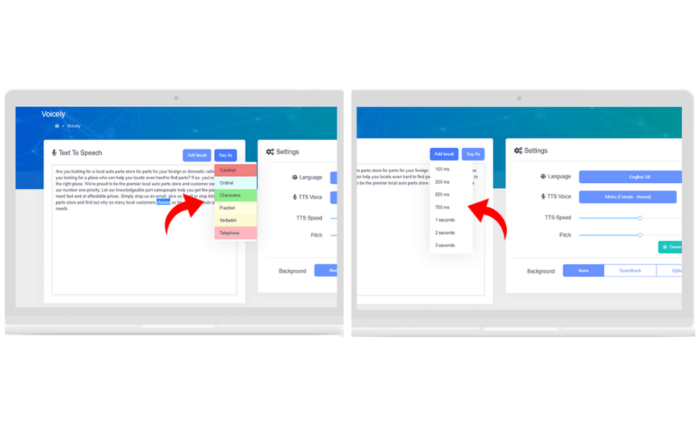 Voicely - A.I Text to Speech Review 2022 - Set The Tone - Play Faster_Slower.