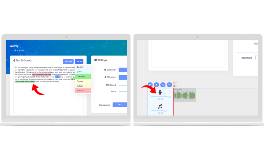 Voicely - A.I Text to Speech Review 2022 - Stress Enough- Control Volume