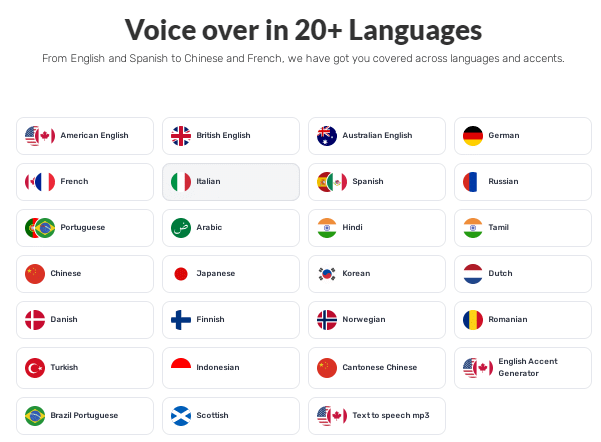 Murf ai supported languages